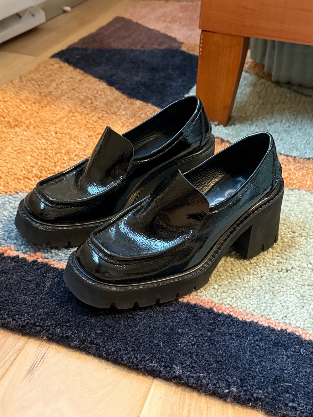 Pedro Garcia Black Chunky Platform Loafers